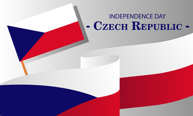 Greeting card on the national independence day of the Czech Republic.Illustration of the developing flag of the Czech Republic. EPS10, great for greeting cards, banners, invitations, flyers