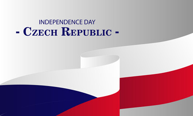 Greeting card on the national independence day of the Czech Republic.Illustration of the developing flag of the Czech Republic. EPS10, great for greeting cards, banners, invitations, flyers