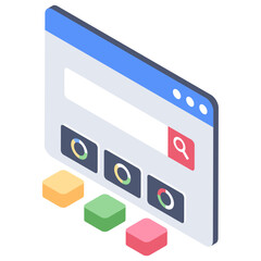 
Isometric icon of website loading page

