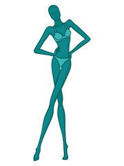 Abstract silhouette of graceful woman