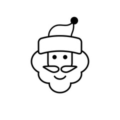 Santa Claus, simple Christmas element flat icon design, vector illustration
