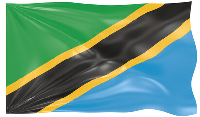 3d Illustration of a Waving Flag of Tanzania