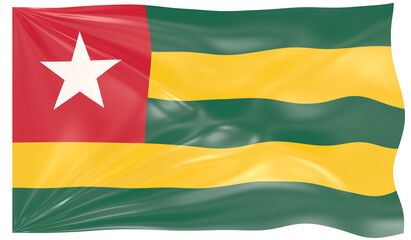 3d Illustration of a Waving Flag of Togo