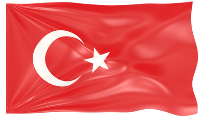 Obraz premium 3d Illustration of a Waving Flag of Turkey