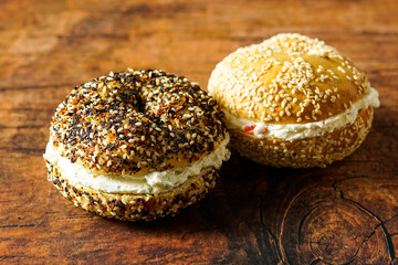 Bagels and cream cheese