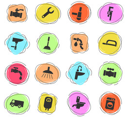 plumbing service icon set