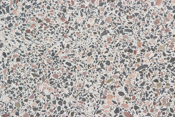 Sidewalk facing concrete tiles. Turquoise gray beige granite and marble sample.