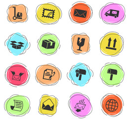 post service icon set