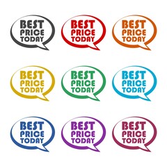 Best price today sign, color set