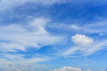 Blue sky with white clouds for texture background.