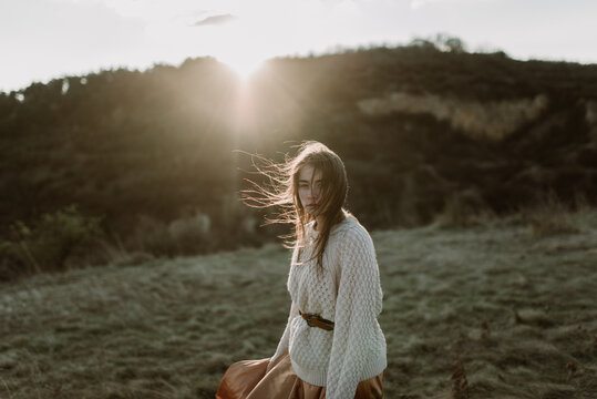 Young woman in the field