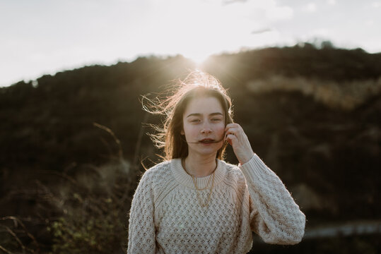 Young woman in the field