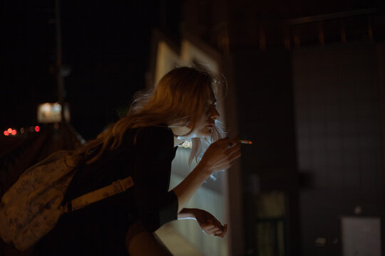 portrait girl at night