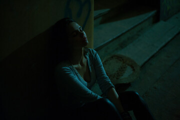 portrait of a girl in low light