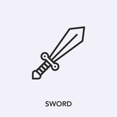 sword icon vector. Linear style sign for mobile concept and web design. sword symbol illustration. Pixel vector graphics - Vector.	