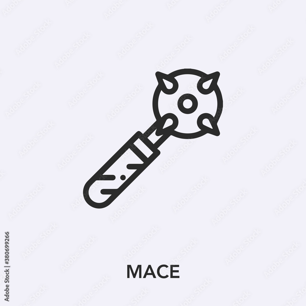 Poster mace icon vector. linear style sign for mobile concept and web design. mace symbol illustration. pix