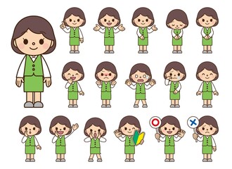 表情セット 受付女性