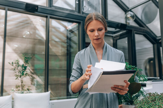 Businesswoman Reading a Document