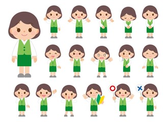 表情セット 受付女性