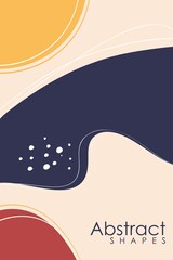 Abstract contemporary aesthetic background with desert, mountains. Earth tones, burnt orange, terracotta colors. Boho wall decor. Mid century modern minimalist art print. Organic shape Vector