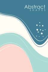 Abstract contemporary aesthetic background with desert, mountains. Earth tones, burnt orange, terracotta colors. Boho wall decor. Mid century modern minimalist art print. Organic shape Vector