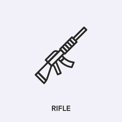 rifle icon vector. Linear style sign for mobile concept and web design. rifle symbol illustration. Pixel vector graphics - Vector.	