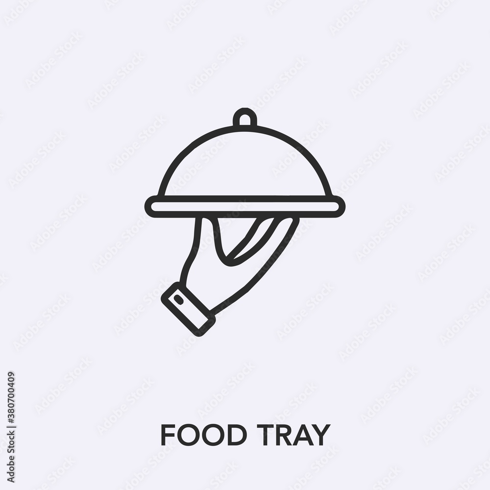 Poster food tray icon vector. linear style sign for mobile concept and web design. food tray symbol illustr