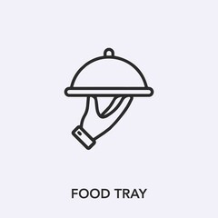 food tray icon vector. Linear style sign for mobile concept and web design. food tray symbol illustration. Pixel vector graphics - Vector.	