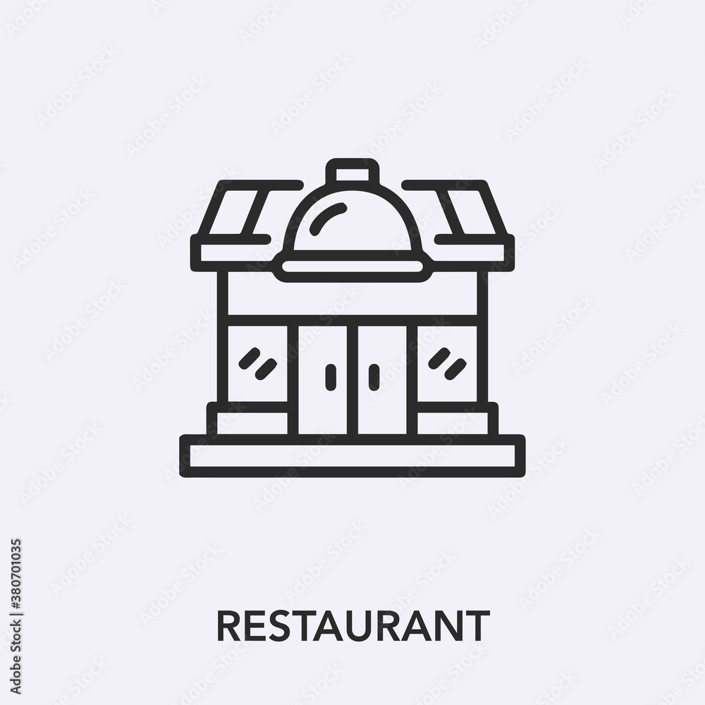 Poster restaurant icon vector. linear style sign for mobile concept and web design. restaurant symbol illus