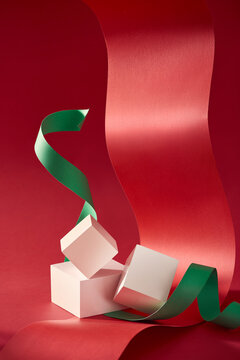Happy new year composition. Holiday gift concept.