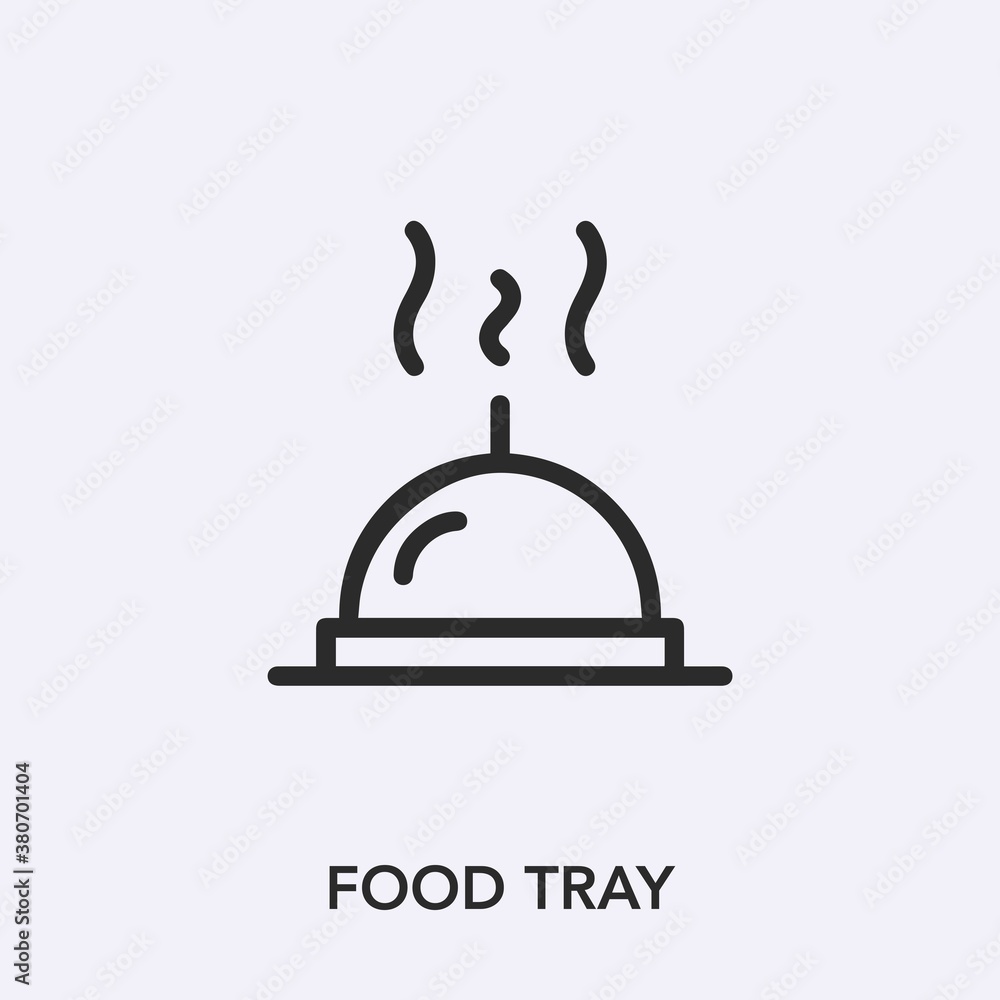 Poster food tray icon vector. linear style sign for mobile concept and web design. food tray symbol illustr