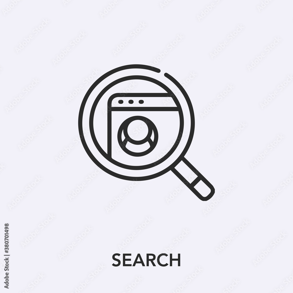 Poster search icon vector. linear style sign for mobile concept and web design. search symbol illustration.