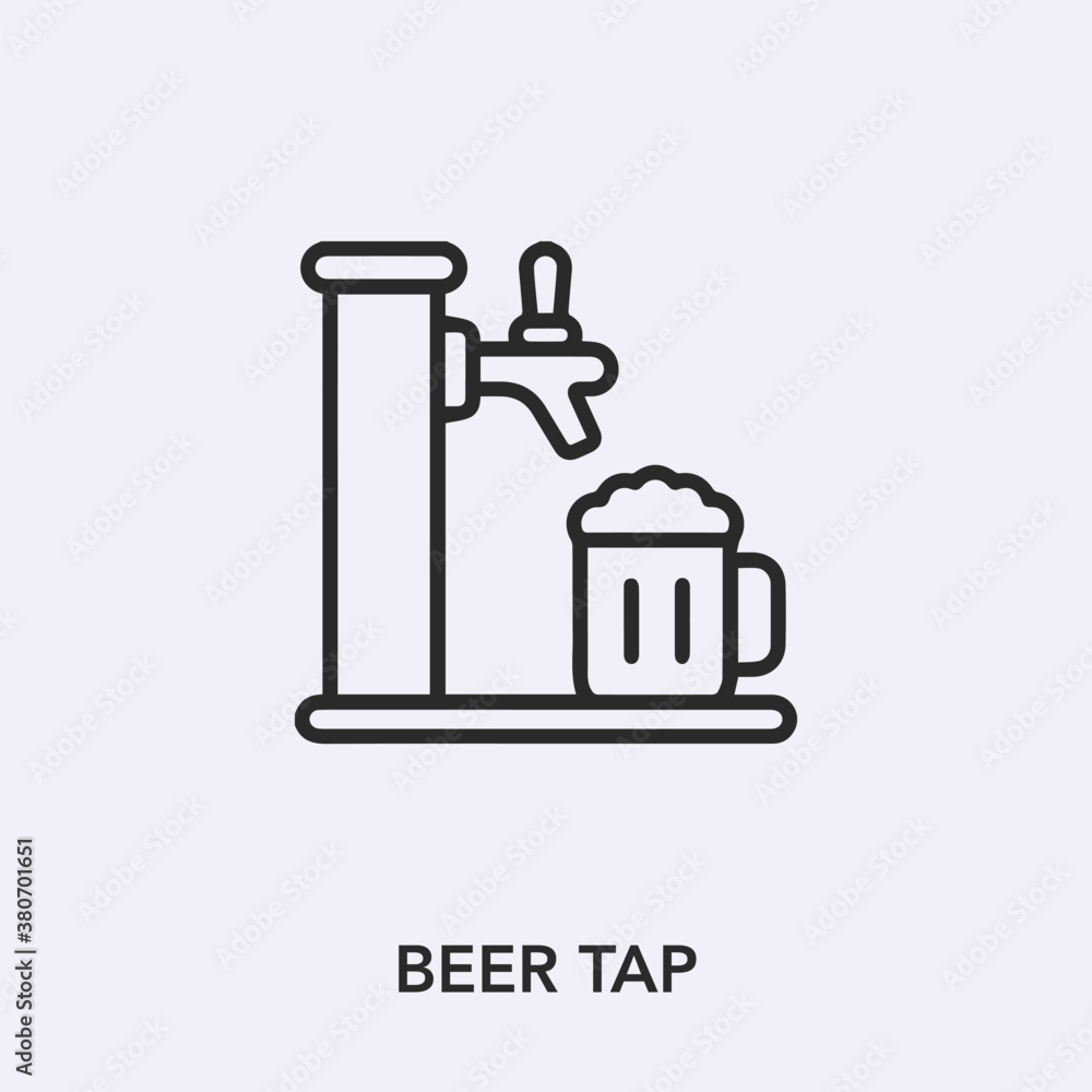 Poster beer tap icon vector. linear style sign for mobile concept and web design. beer tap symbol illustrat