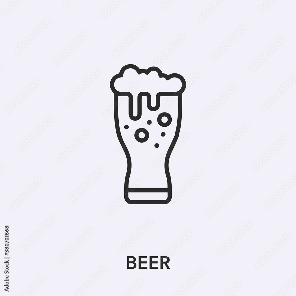 Poster beer icon vector. linear style sign for mobile concept and web design. beer symbol illustration. pix