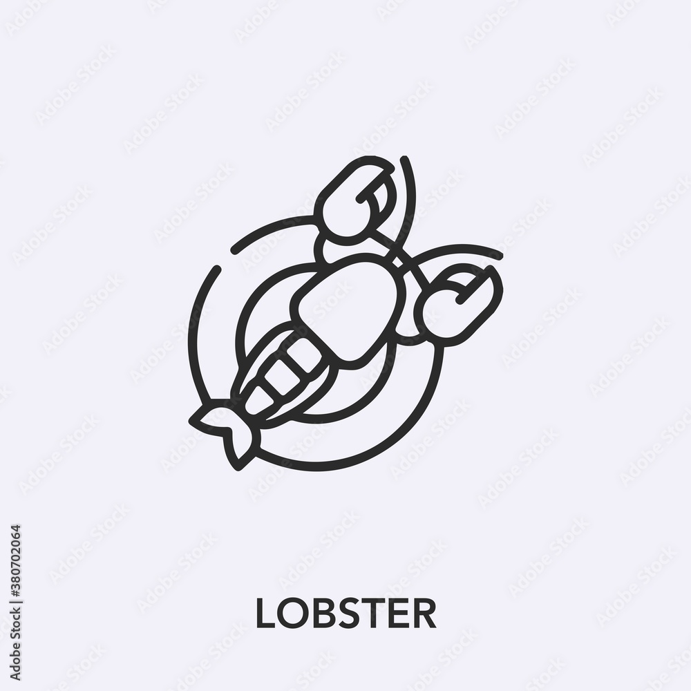 Poster lobster icon vector. linear style sign for mobile concept and web design. lobster symbol illustratio