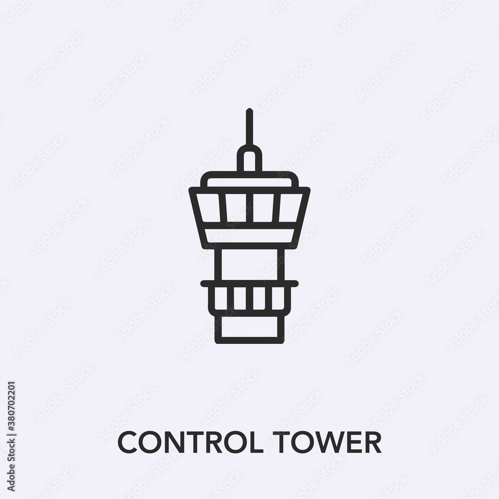 Poster control tower icon vector. linear style sign for mobile concept and web design. control tower symbol