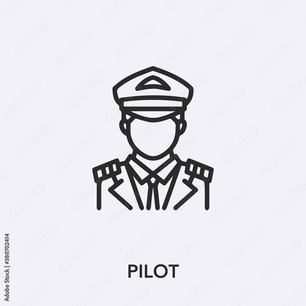 Poster pilot icon vector. linear style sign for mobile concept and web design. pilot symbol illustration. p