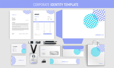 Wavy business stationery template set