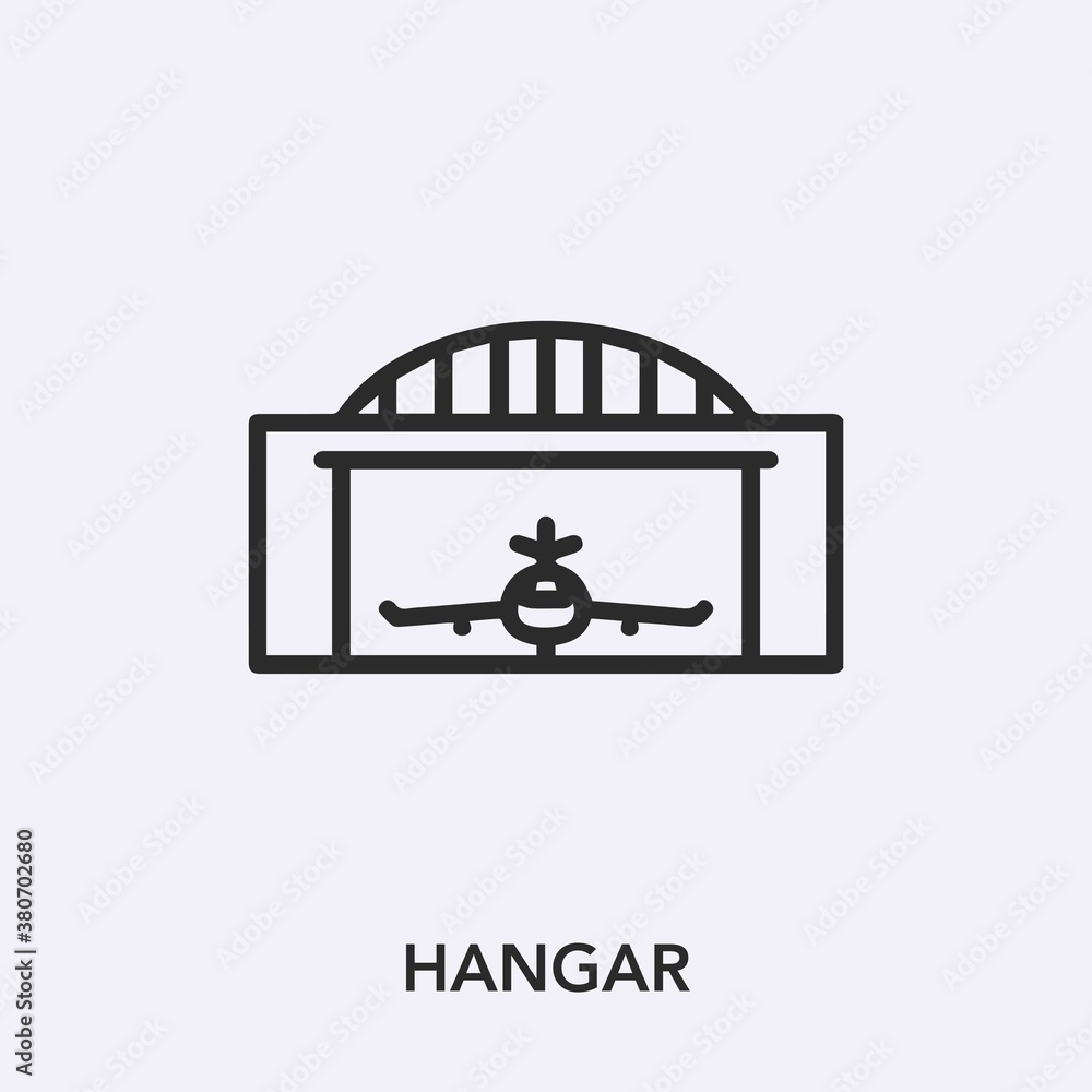 Poster hangar icon vector. linear style sign for mobile concept and web design. hangar symbol illustration.