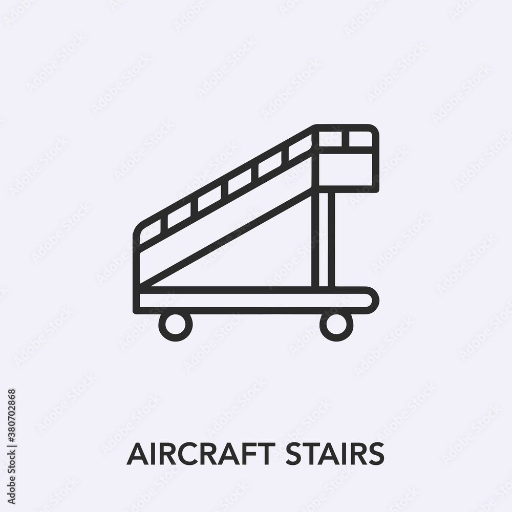 Poster aircraft stairs icon vector. linear style sign for mobile concept and web design. aircraft stairs sy