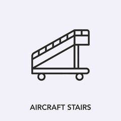 aircraft stairs icon vector. Linear style sign for mobile concept and web design. aircraft stairs symbol illustration. Pixel vector graphics - Vector.	