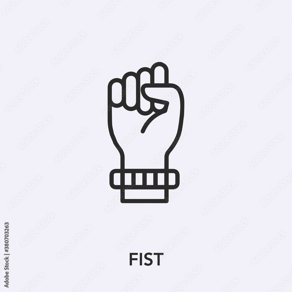 Poster fist icon vector. linear style sign for mobile concept and web design. fist symbol illustration. pix