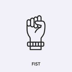 fist icon vector. Linear style sign for mobile concept and web design. fist symbol illustration. Pixel vector graphics - Vector.	