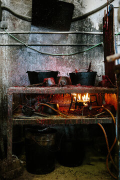 Wax stove at a foundry