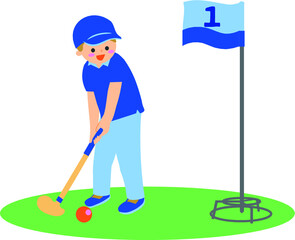 グランドゴルフを楽しむ人