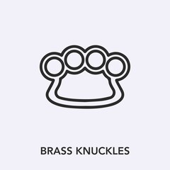 brass knuckles icon vector. Linear style sign for mobile concept and web design. brass knuckles symbol illustration. Pixel vector graphics - Vector.	