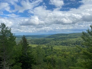 Overlooking view above a mountain in Maine