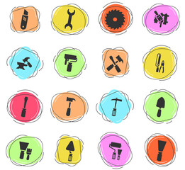 Work tools icons set