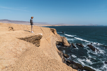 Man standing on a high cliff