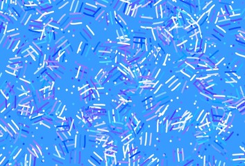 Light Pink, Blue vector texture with colored lines, dots.